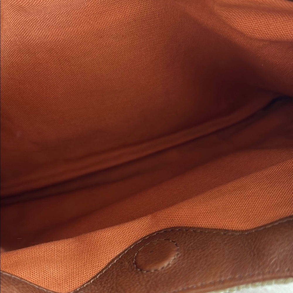 Vintage Cole Haan Brown Leather and Linen Women's Shoulder Bag - Picture 9 of 16